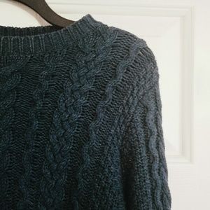 H&M · Dark Blue Cable Knit Sweater
